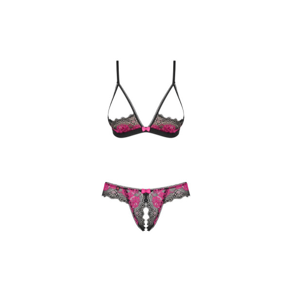 Tulia Ensemble ouvert 2 pcs - Noir et Fuchsia